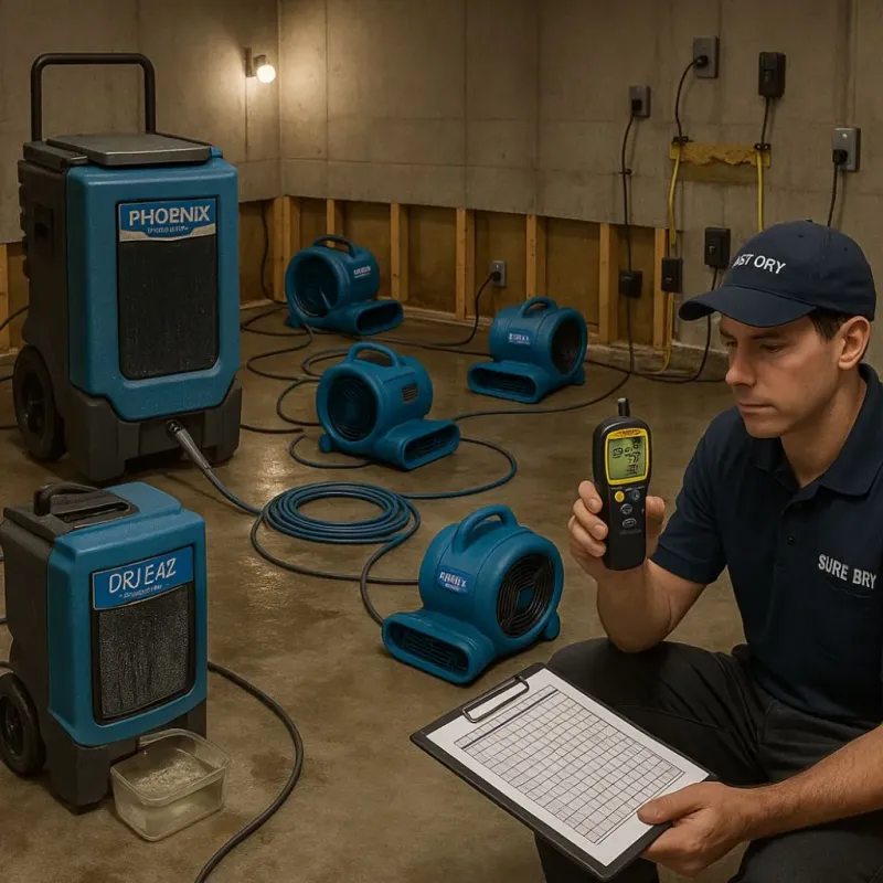 Structural Drying and Dehumidification process in Stowe, PA